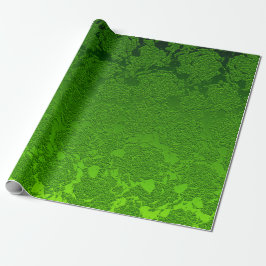 Papel De Regalo Navidades verdes Patrón Floral Suculento Metálico
