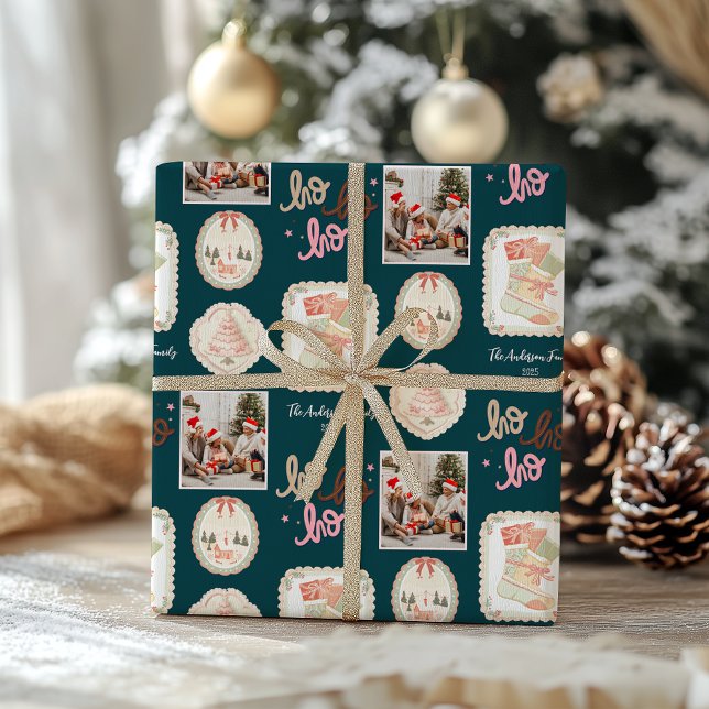 Papel De Regalo Navidades verdes rosados retro (Subido por el creador)