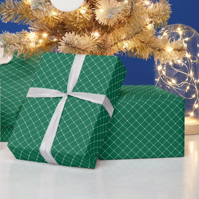 Papel De Regalo Navidades verdes y blancos modernos de la talla (Vacaciones)