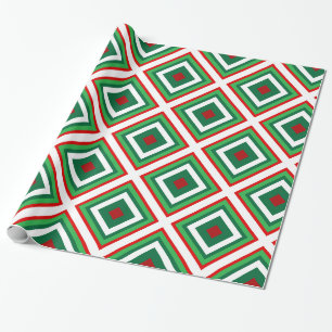 Papel De Regalo Navidades verdes y rojos Art Deco