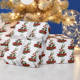 Papel De Regalo Navidades Verdor y Patrón de Oso Rojo