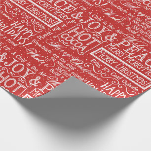 Papel De Regalo Navidades Verse rojo y blanco