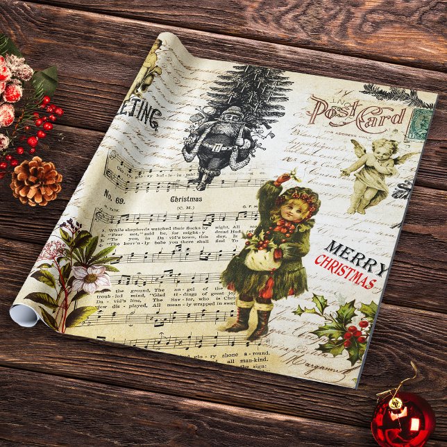 Papel De Regalo Navidades victorianos festivos Santa Chica (Subido por el creador)