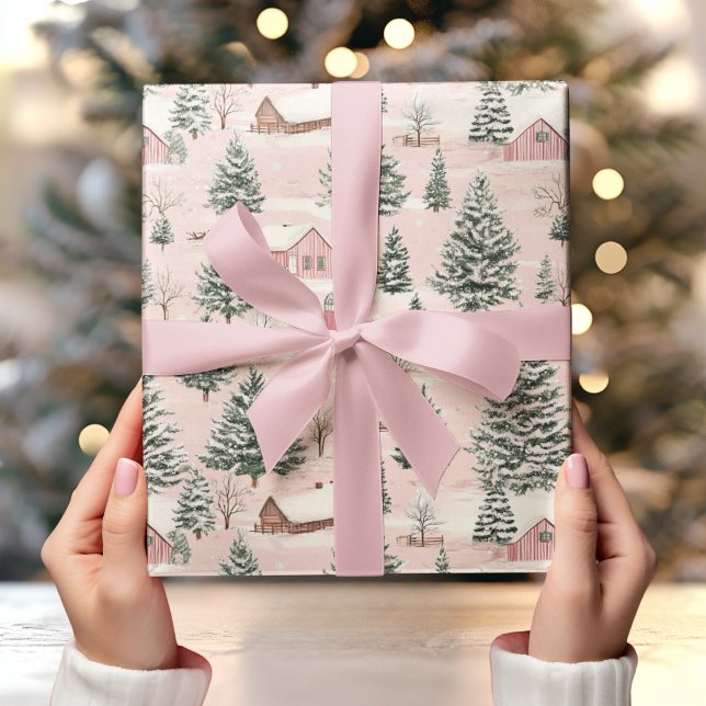 Papel De Regalo Navidades Village Pink (Subido por el creador)