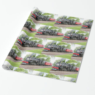 Papel De Regalo Navidades Vintage Motor Train Red Pattern