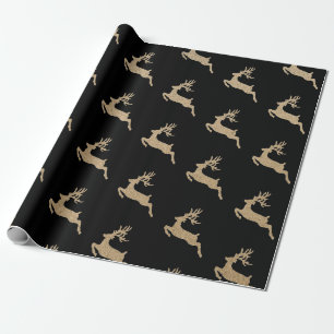 Papel De Regalo Navidades Vip Deer Black Cardboard Año Nuevo