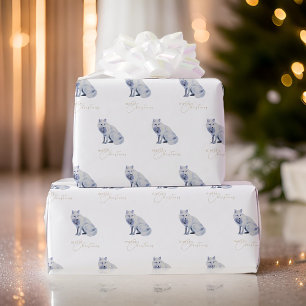 Papel De Regalo Navidades Watercolor White Arctic Fox