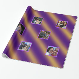 Papel De Regalo Navidades Wavy Pattern Gold y Purple 8 fotos