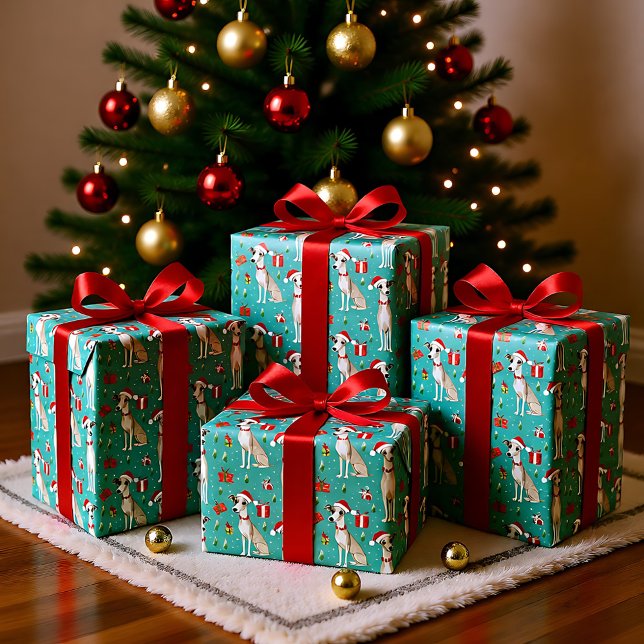 Papel De Regalo Navidades Whippet Whimsy (Whippet Whimsy Christmas Wrapping Paper)