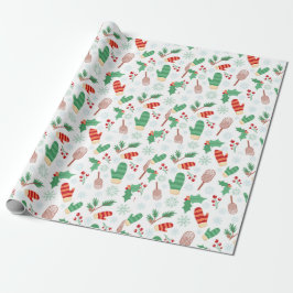 Papel De Regalo Navidades Winter Mittens & Holly