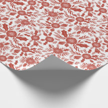 Navidades Woodcut Red Botánica