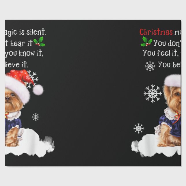 Papel De Regalo Navidades Yorkshire Terrier Funny Yorkie Puppy (Costura)