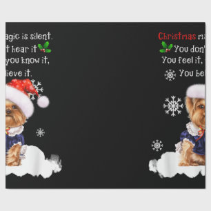 Papel De Regalo Navidades Yorkshire Terrier Gracioso Yorkie Puppy
