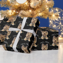 Papel De Regalo Navidades Yorkshire Terrier On Black