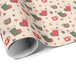 Papel de Regalo Navideño Acogedor y Cómodo - Clási
