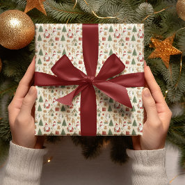Papel de regalo navideño adorable | Patrón navideñ