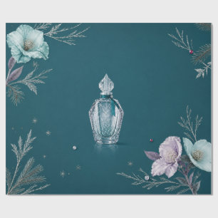 Papel de regalo navideño azul turquesa Perfume de 
