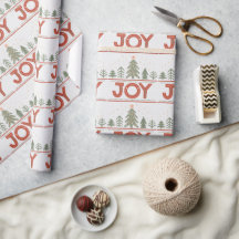 Papel de regalo navideño boho alegría de Navidad