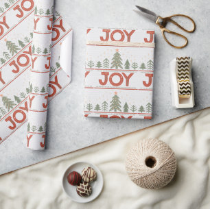 Papel de regalo navideño boho alegría de Navidad