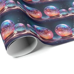Papel de regalo navideño Bolas de nieve de cristal