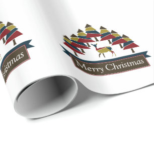 Papel de regalo Navideño Bosque de Ciervos Inverna
