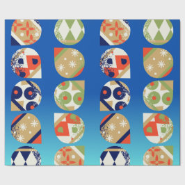 Papel de regalo navideño con adornos modernos y ll