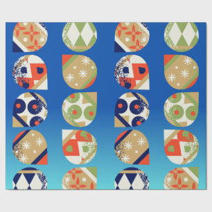 Papel de regalo navideño con adornos modernos y ll