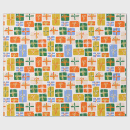 Papel de regalo navideño con estampado de regalito