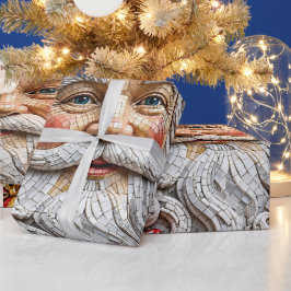Papel de regalo navideño con mosaico 3D festivo en