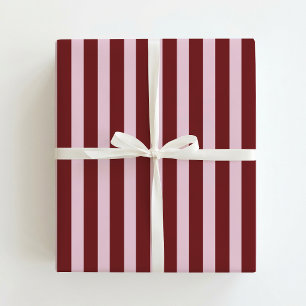 Papel de regalo navideño con raya gruesa de color 