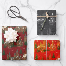 Papel de regalo navideño de Aldea de Navidad – Fes