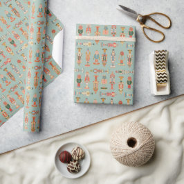 Papel de regalo navideño de cascanueces vintage co