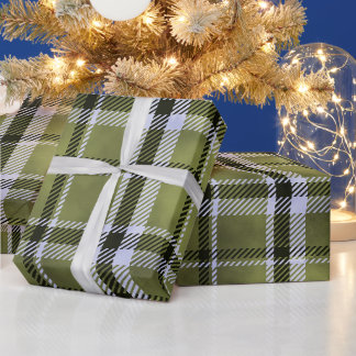 Papel de regalo Navideño de cuadros verdes de invi