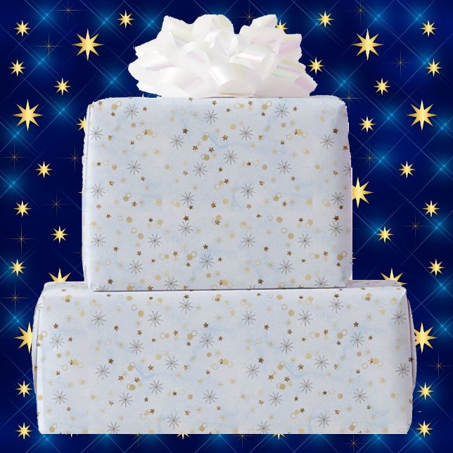 Papel de regalo navideño de estrellas parpadeantes (Subido por el creador)