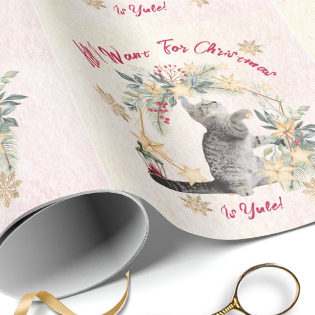 Papel de Regalo Navideño de Gato Antiguo – Corona  (Subido por el creador)