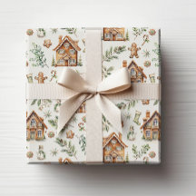 Papel de Regalo Navideño de Pan de Jengibre