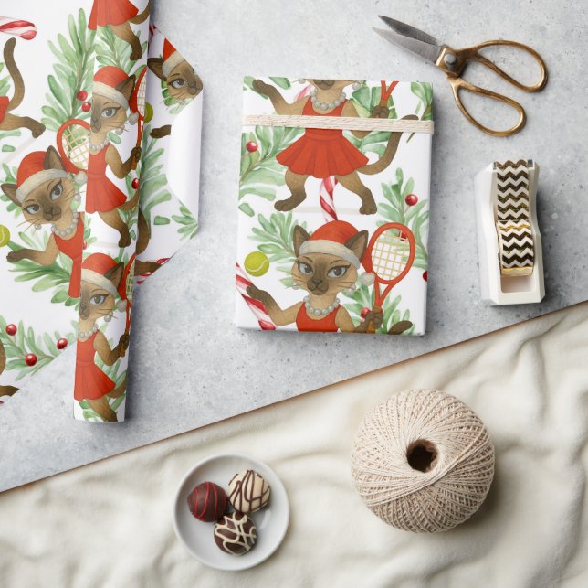 Papel de regalo navideño de tenis para amantes de  (Artesanía)
