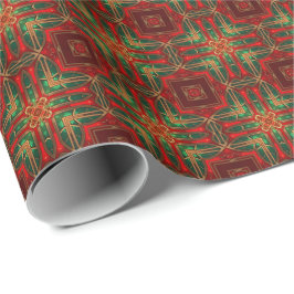 Papel de regalo navideño decorativo ornamentado