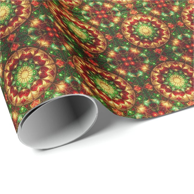 Papel de Regalo Navideño Decorativo Rojo Verde (Esquina del rollo)