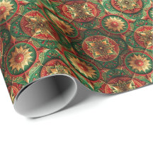 Papel de Regalo Navideño Decorativo Rojo Verde
