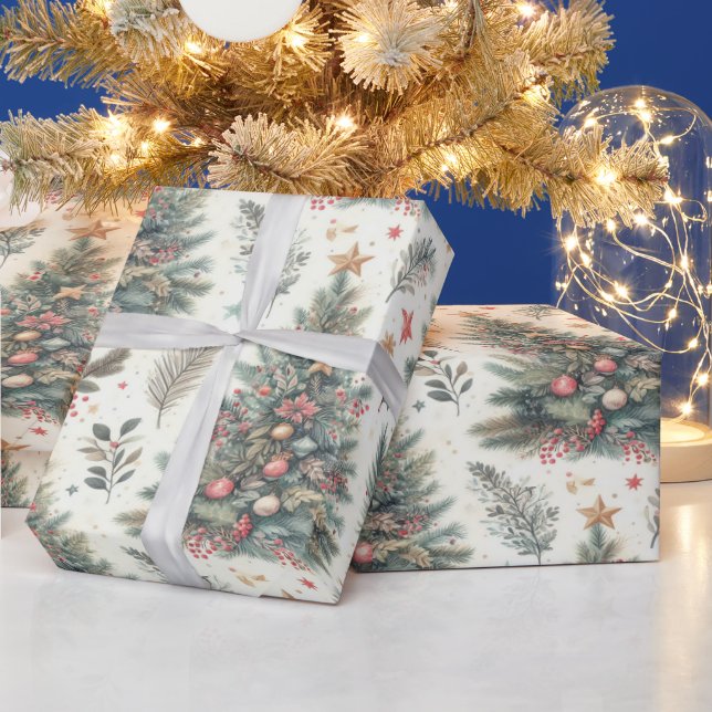 Papel de regalo navideño festivo (Vacaciones)