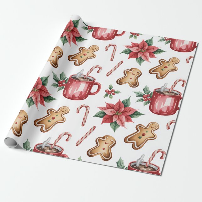 Papel de regalo navideño festivo (Desenrollado)