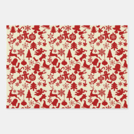 Papel de regalo navideño festivo con patrón Rustic