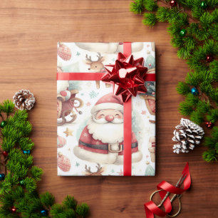 Papel de regalo navideño festivo y alegre