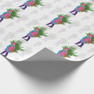Papel de regalo navideño ilustrado