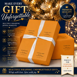 Papel de regalo navideño Naranja Dorado