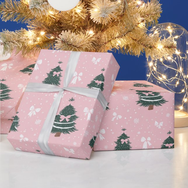 Papel de regalo navideño Pink Coquette (Vacaciones)
