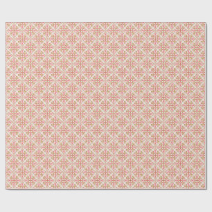 Papel de regalo navideño rojo, rosa y verde pastel