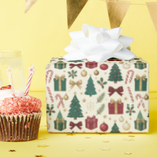 Papel de regalo navideño sin costuras con iconos d