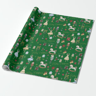 Papel De Regalo Navideño Vintage El Cascanueces Feliz Navidad